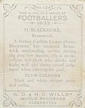 1933 Wills's Victorian Footballers (Large) #124 Hedley Blackmore Back